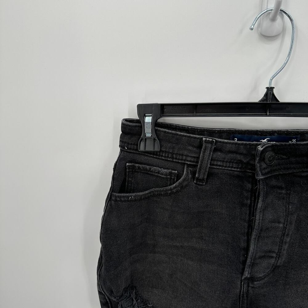 Hollister Button Fly Curvy Ultra High Black Mom Denim Shorts 3" //26 - Picture 2 of 7